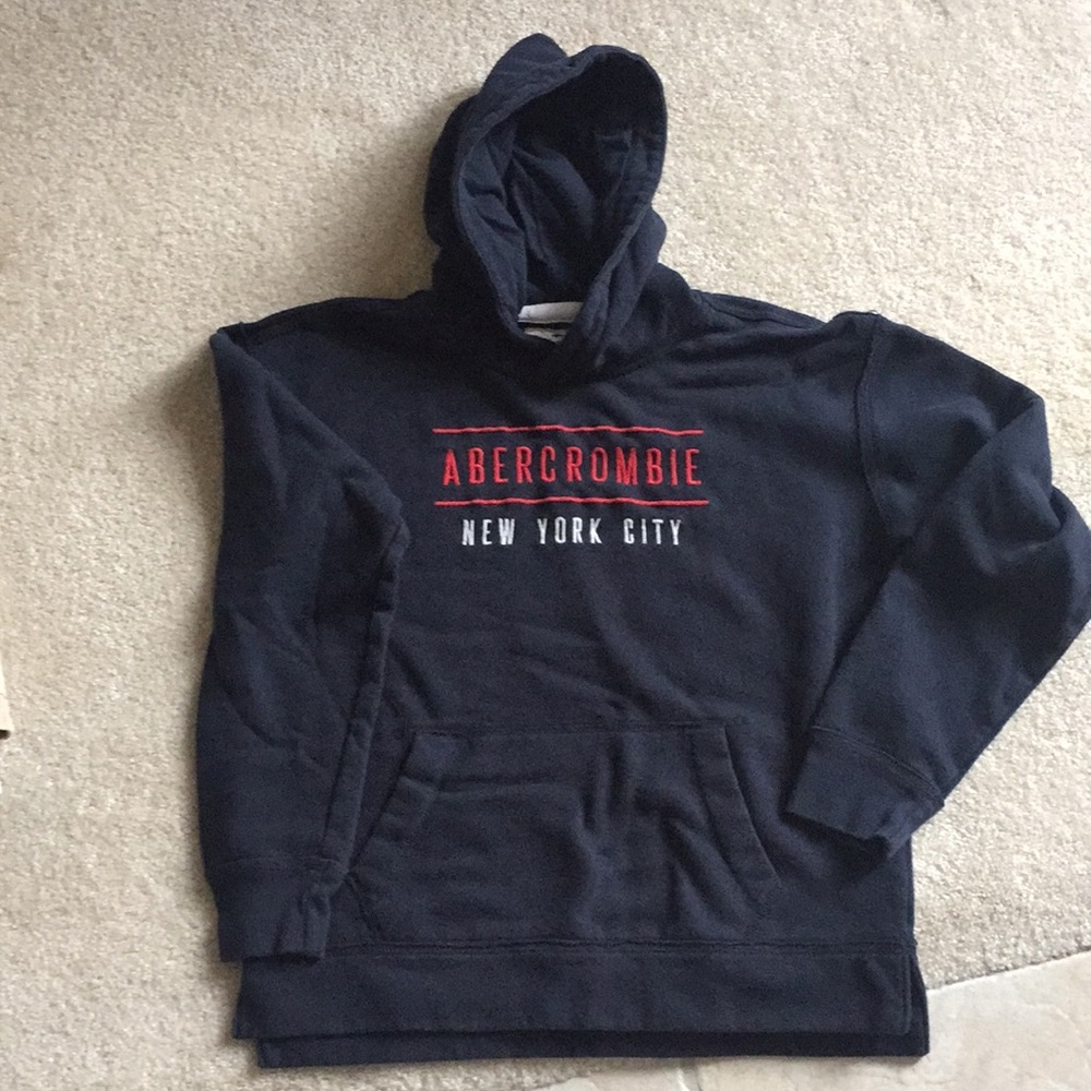 Boys Abercrombie navy hoodie.
